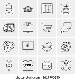 16 Business Universal Icons Vector. Creative Icon Illustration to use in web and Mobile Related project.