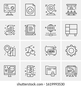 16 Business Universal Icons Vector. Creative Icon Illustration to use in web and Mobile Related project.