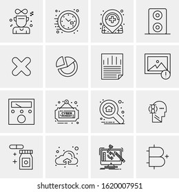16 Business Universal Icons Vector. Creative Icon Illustration to use in web and Mobile Related project.