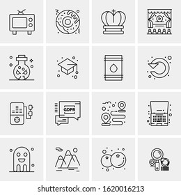 16 Business Universal Icons Vector. Creative Icon Illustration to use in web and Mobile Related project.