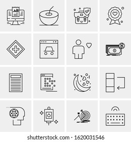16 Business Universal Icons Vector. Creative Icon Illustration to use in web and Mobile Related project.
