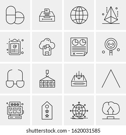 16 Business Universal Icons Vector. Creative Icon Illustration to use in web and Mobile Related project.