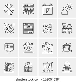 16 Business Universal Icons Vector. Creative Icon Illustration to use in web and Mobile Related project.