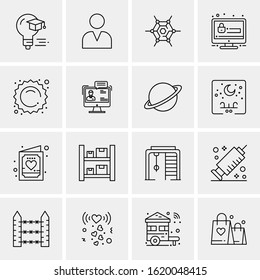 16 Business Universal Icons Vector. Creative Icon Illustration to use in web and Mobile Related project.