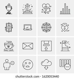 16 Business Universal Icons Vector. Creative Icon Illustration to use in web and Mobile Related project.