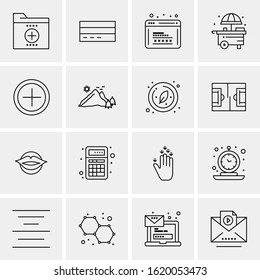 16 Business Universal Icons Vector. Creative Icon Illustration to use in web and Mobile Related project.
