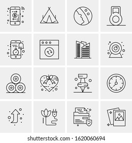16 Business Universal Icons Vector. Creative Icon Illustration to use in web and Mobile Related project.