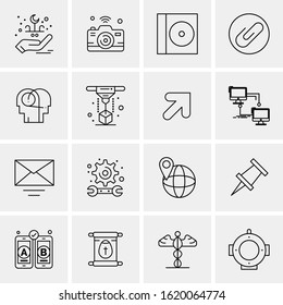 16 Business Universal Icons Vector. Creative Icon Illustration to use in web and Mobile Related project.