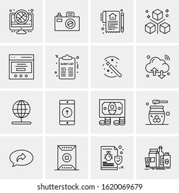 16 Business Universal Icons Vector. Creative Icon Illustration to use in web and Mobile Related project.