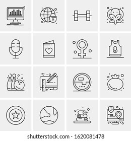 16 Business Universal Icons Vector. Creative Icon Illustration to use in web and Mobile Related project.