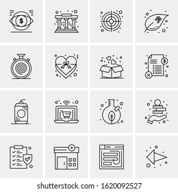 16 Business Universal Icons Vector. Creative Icon Illustration to use in web and Mobile Related project.