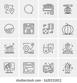16 Business Universal Icons Vector. Creative Icon Illustration to use in web and Mobile Related project.