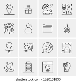 16 Business Universal Icons Vector. Creative Icon Illustration to use in web and Mobile Related project.