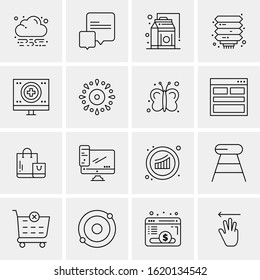 16 Business Universal Icons Vector. Creative Icon Illustration to use in web and Mobile Related project.