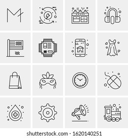 16 Business Universal Icons Vector. Creative Icon Illustration to use in web and Mobile Related project.