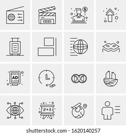 16 Business Universal Icons Vector. Creative Icon Illustration to use in web and Mobile Related project.