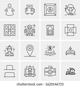 16 Business Universal Icons Vector. Creative Icon Illustration to use in web and Mobile Related project.