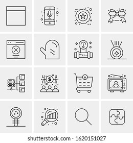 16 Business Universal Icons Vector. Creative Icon Illustration to use in web and Mobile Related project.