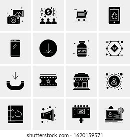 16 Business Universal Icons Vector. Creative Icon Illustration to use in web and Mobile Related project.