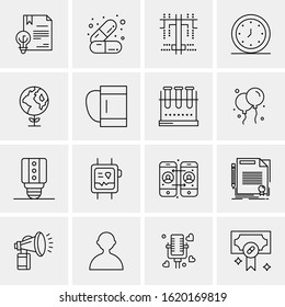 16 Business Universal Icons Vector. Creative Icon Illustration to use in web and Mobile Related project.