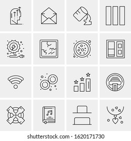 16 Business Universal Icons Vector. Creative Icon Illustration to use in web and Mobile Related project.