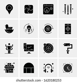 16 Business Universal Icons Vector. Creative Icon Illustration to use in web and Mobile Related project.
