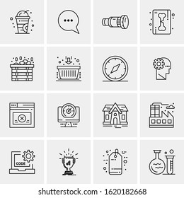16 Business Universal Icons Vector. Creative Icon Illustration to use in web and Mobile Related project.