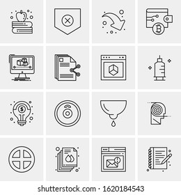 16 Business Universal Icons Vector. Creative Icon Illustration to use in web and Mobile Related project.