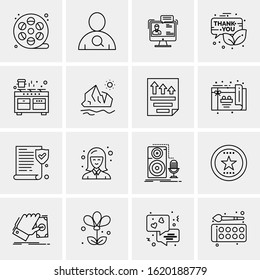 16 Business Universal Icons Vector. Creative Icon Illustration to use in web and Mobile Related project.