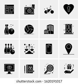 16 Business Universal Icons Vector. Creative Icon Illustration to use in web and Mobile Related project.