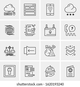 16 Business Universal Icons Vector. Creative Icon Illustration to use in web and Mobile Related project.