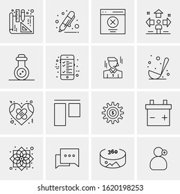 16 Business Universal Icons Vector. Creative Icon Illustration to use in web and Mobile Related project.
