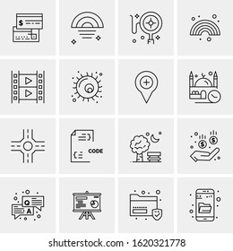 16 Business Universal Icons Vector. Creative Icon Illustration to use in web and Mobile Related project.