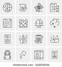 16 Business Universal Icons Vector. Creative Icon Illustration to use in web and Mobile Related project.
