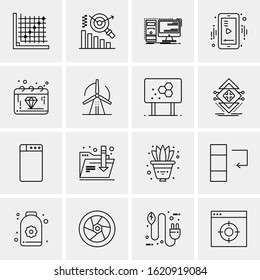 16 Business Universal Icons Vector. Creative Icon Illustration to use in web and Mobile Related project.