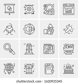 16 Business Universal Icons Vector. Creative Icon Illustration to use in web and Mobile Related project.