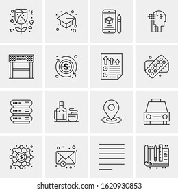 16 Business Universal Icons Vector. Creative Icon Illustration to use in web and Mobile Related project.