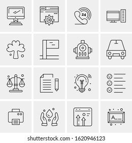 16 Business Universal Icons Vector. Creative Icon Illustration to use in web and Mobile Related project.