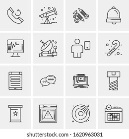 16 Business Universal Icons Vector. Creative Icon Illustration to use in web and Mobile Related project.