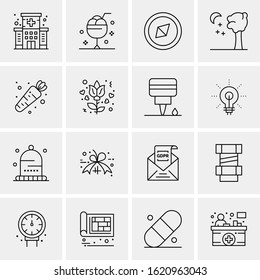 16 Business Universal Icons Vector. Creative Icon Illustration to use in web and Mobile Related project.