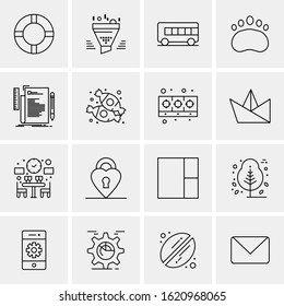 16 Business Universal Icons Vector. Creative Icon Illustration to use in web and Mobile Related project.