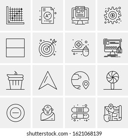 16 Business Universal Icons Vector. Creative Icon Illustration to use in web and Mobile Related project.