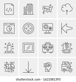 16 Business Universal Icons Vector. Creative Icon Illustration to use in web and Mobile Related project.