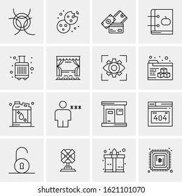 16 Business Universal Icons Vector. Creative Icon Illustration to use in web and Mobile Related project.