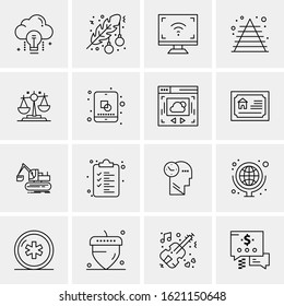16 Business Universal Icons Vector. Creative Icon Illustration to use in web and Mobile Related project.