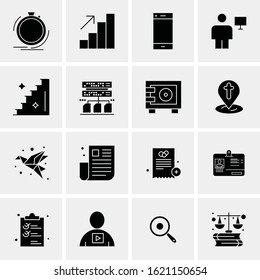 16 Business Universal Icons Vector. Creative Icon Illustration to use in web and Mobile Related project.