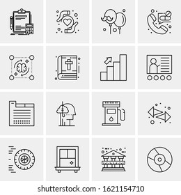 16 Business Universal Icons Vector. Creative Icon Illustration to use in web and Mobile Related project.