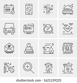16 Business Universal Icons Vector. Creative Icon Illustration to use in web and Mobile Related project.
