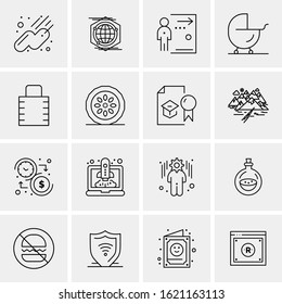 16 Business Universal Icons Vector. Creative Icon Illustration to use in web and Mobile Related project.