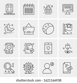 16 Business Universal Icons Vector. Creative Icon Illustration to use in web and Mobile Related project.